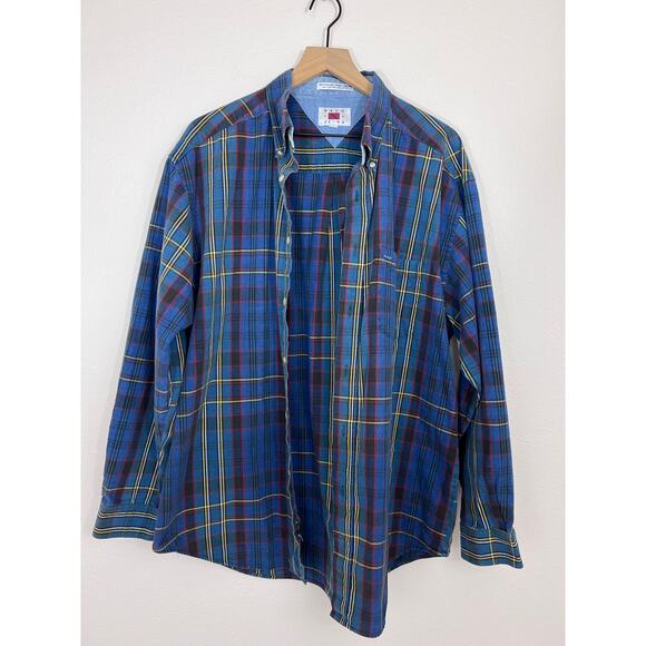 Paco Jeans Vintage Plaid Button Down Shirt Men’s XL Blue Cotton - Picture 1 of 6